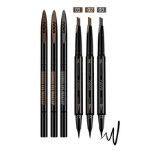 NOVO автоматический карандаш для бровей двойного назначения, долговечная жидкая подводка для глаз, кофе, корейский стиль, водонепроницаемый инструмент для макияжа глаз