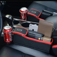 1pc Multi-function Car Organizer Storage Box Cup Holder Car Seat Organizer Pocket Storage Car Accessories Gap Catcher PU Leather