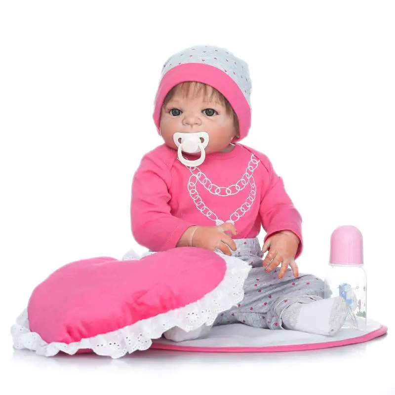 

22 inch full body silicone handmade lifelike reborn baby doll kids dolls gifts