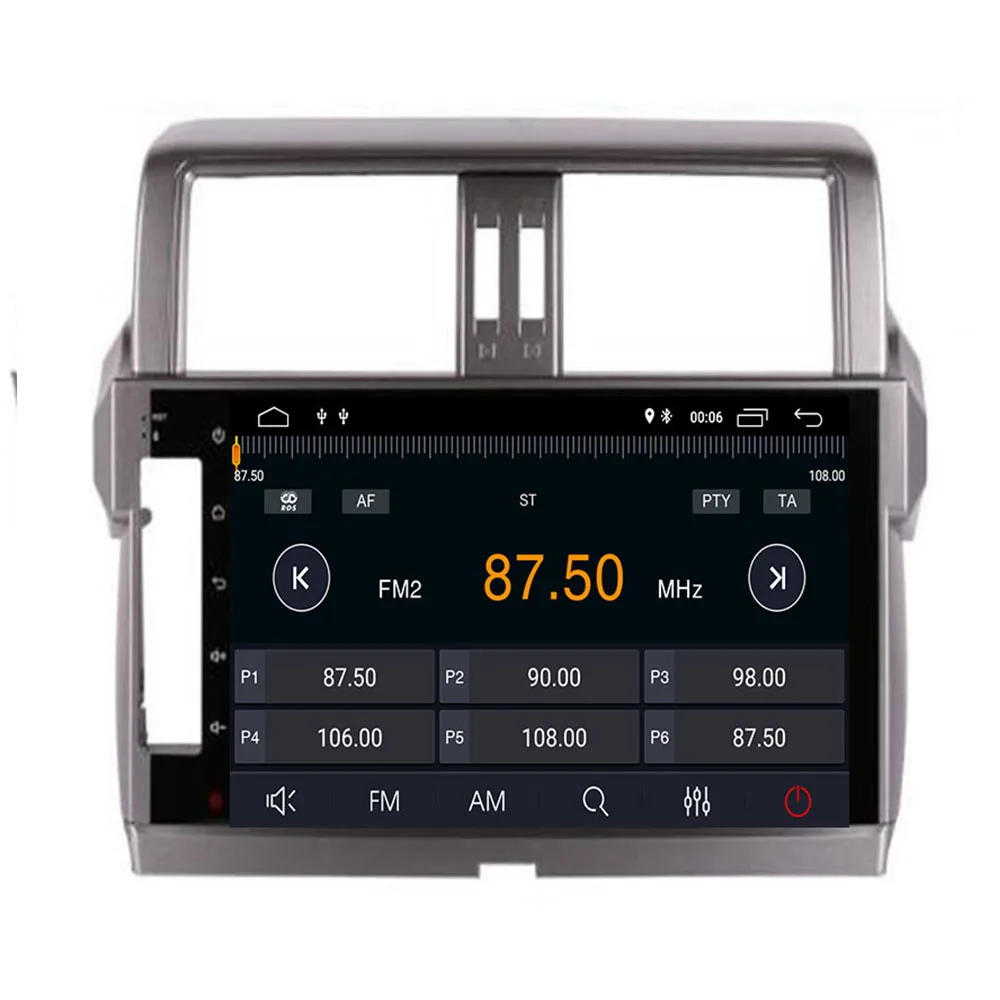 Top Car Android 9.0 radio for Toyota Land Cruiser Prado 150 2014+ 1024*600 Octa Core Multimedia 2din Head unit car dvd player 1
