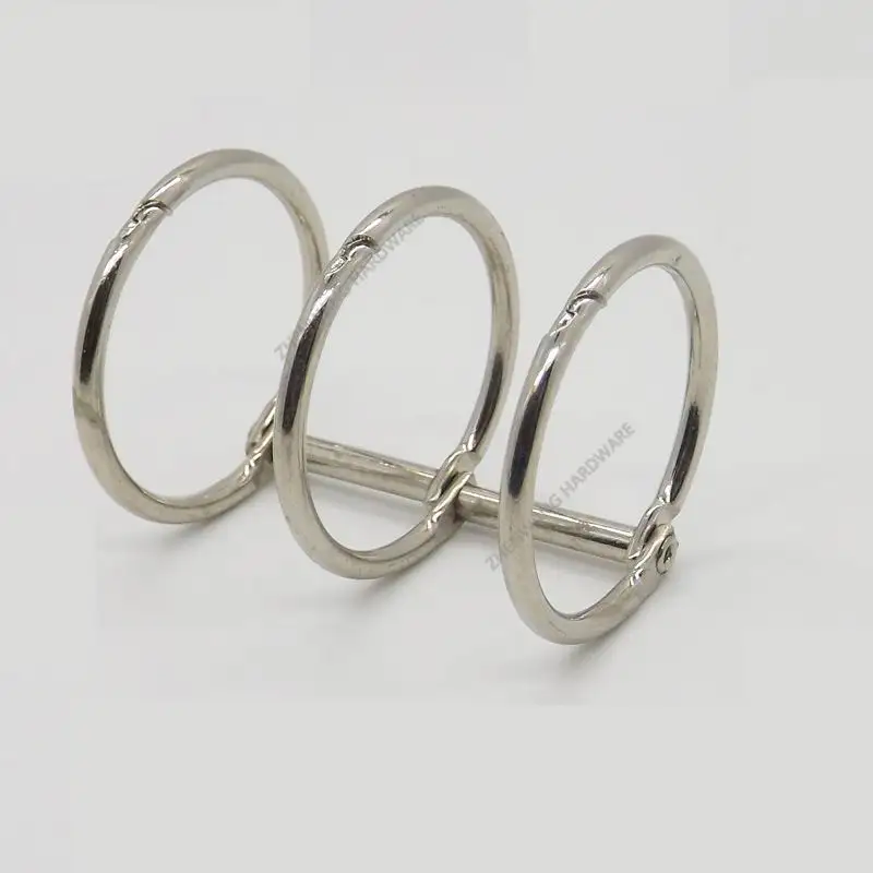 200PCS 느슨한 잎 나선형 금속 클립 3 구멍 반지 바인더 DIY 채우기 종이 노트북 폴더 액세서리