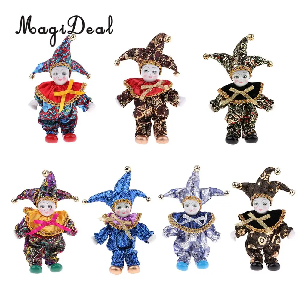 7 Patterns 16cm Sweet Porcelain Triangel Doll Harlequin Doll Figures Delicate Artware Fit for Valentine Gift Birthday Gift Toy