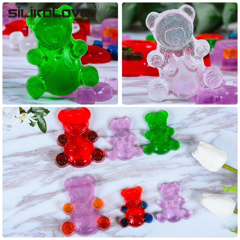 SILIKOLOVE милый медведь Gummy конфеты силиконовая форма для шоколада плесень 6 полостей DIY Форма для торта формы