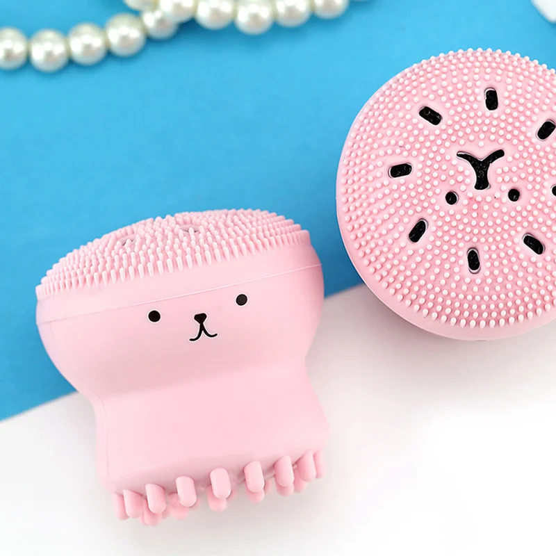 

Lovely Animal Small Octopus Shape Silicone Facial Cleaning Brush Face Washing Brush Skin Care Deep Pore Cleaning Exfoliator