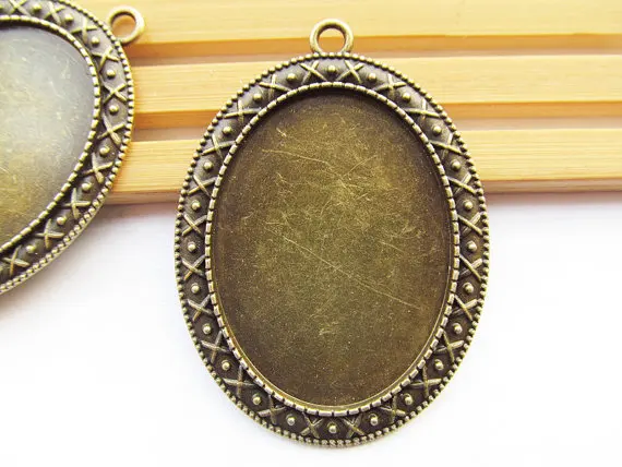 

5pcs 3 Colors Oval Base Setting Tray Bezel Pendant Charm/Finding,fit 30mmx40mm Cabochon/Cameo