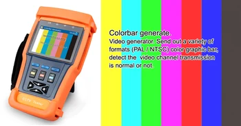 

CCTV Tester, digital video zoom function and signal strength measurements, PTZ control, PTZ address automatically