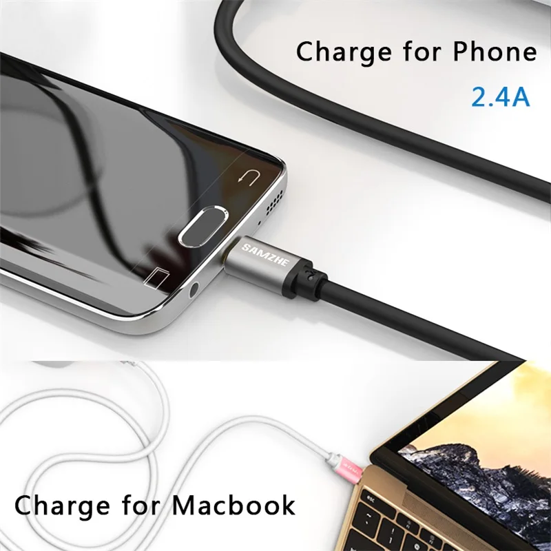 SAMZHE USB3.0 кабель для мобильного телефона type C 2.4A кабель для быстрой зарядки для Xiaomi mi 4C mi 5 4S OnePlus 2 Nexus 5 5X6 P MEIZU