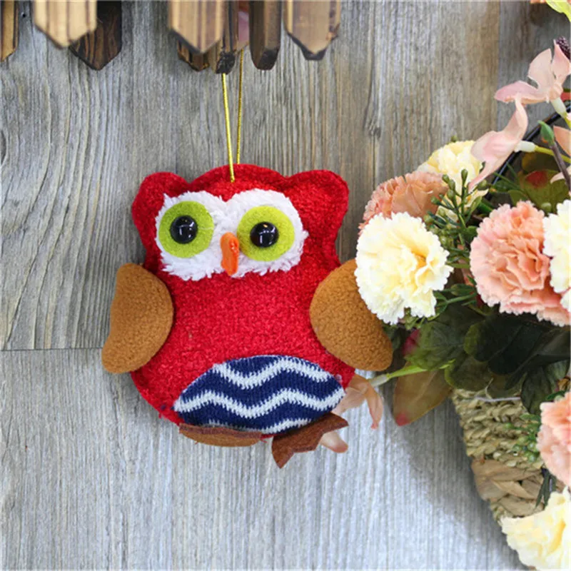 2018 New Merry Christmas Owl Plush Pendant Toys Christmas Tree Nighthawk Owl Dolls Xmas Party Room Shop Home Decor 12pcslot (12)
