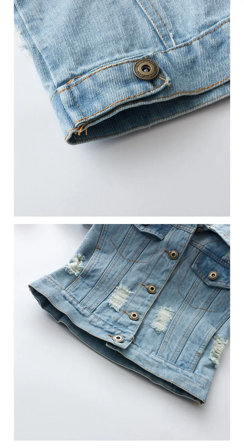 LAKAKSTY Fashion Kids Girls Outerwear Denim Jeans Jackets For Children Embroidery Flower Baby Girl Coats Infant Autumn Clothing (10)