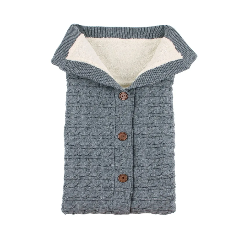 

Winter Warm Knitted Envelopes for Newborn Bebes Swaddle Wrap Blankets 75*35cm Infant Kids Baby Sleepsack Stroller Sleeping Bags