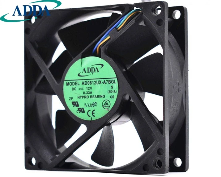 1pcs AD0812UX-A7BGL 12V 0.33A 8025 8CM 4pin Hypro pwm axial case cooling fan