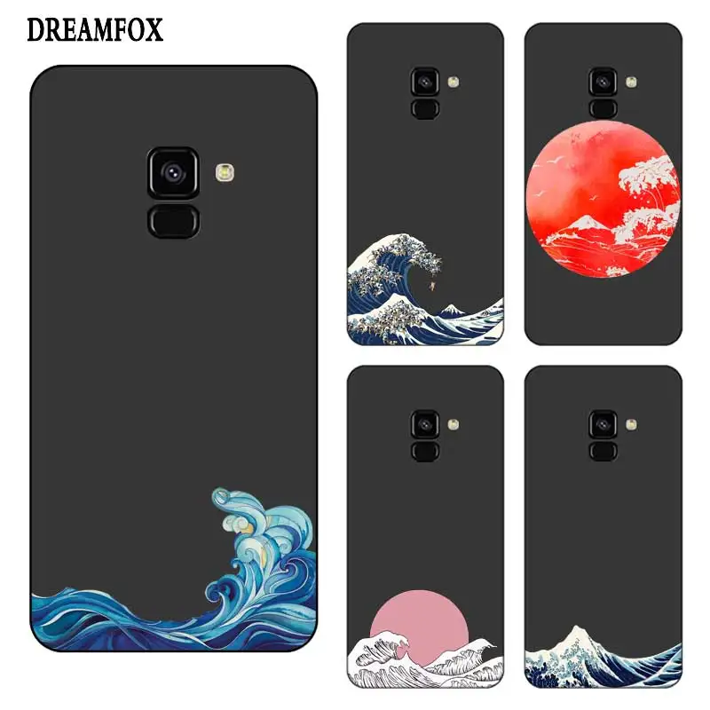 P075 большая волна черный силиконовый чехол для Samsung Galaxy J2 J3 J4 J5 J6 J7 J8 Pro Plus Prime 2018 2017 |