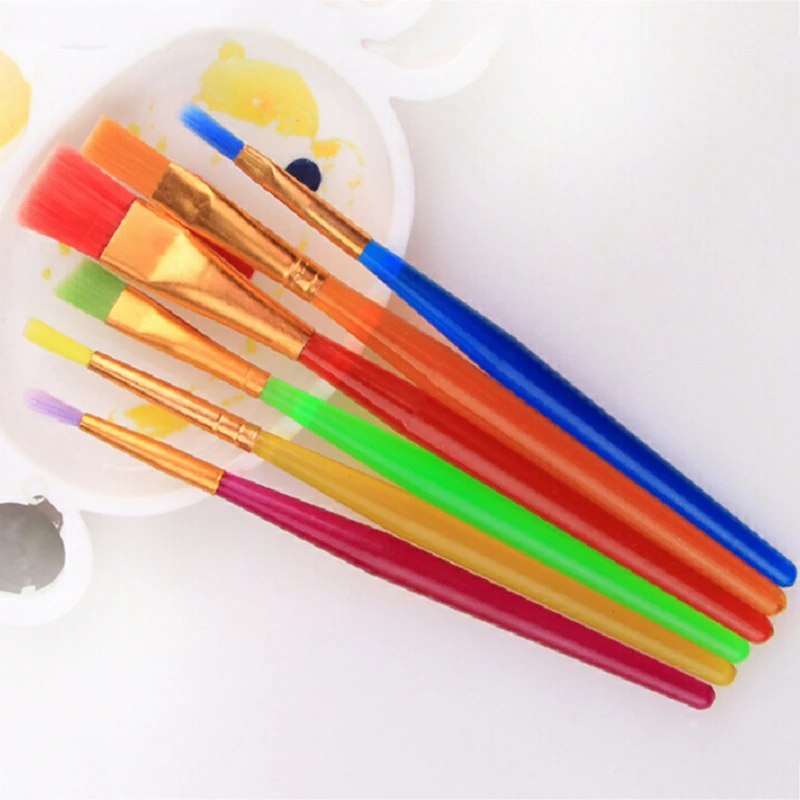 6 Pcs/Set Oil Paint Brush Painting Supplies Art Painting Brushes