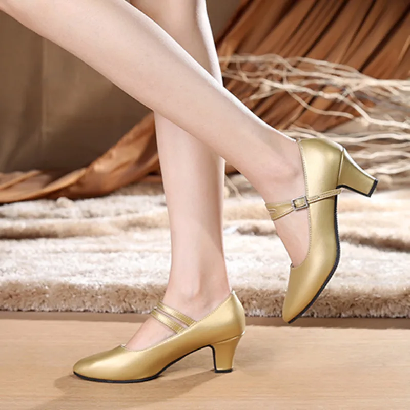 Adult  Shoes New Superfine Leather High-heeled Latin Shoes Dancing Hall Slip-proof Salsa Tango Barbara Girl's High-heeled Shoes