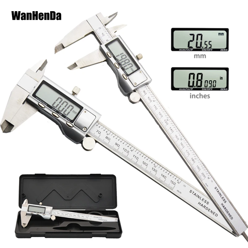 Цифровой штангенциркуль 150 мм из нержавеющей стали|vernier caliper gauge micrometer|digital verniercaliper