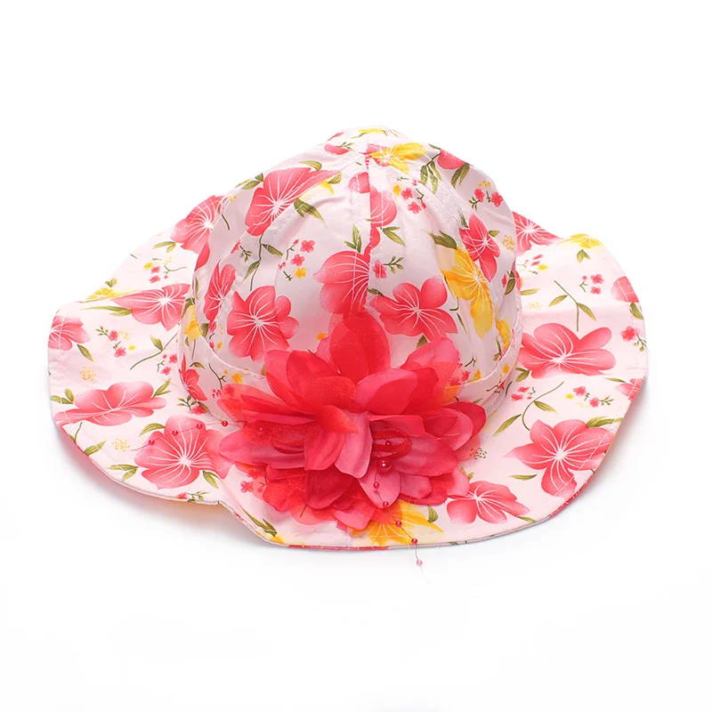 New Girls Sun Hats Flower Cotton Kids Hat Fashion Sun Hat For Girl Spring Summer Kids Cap With