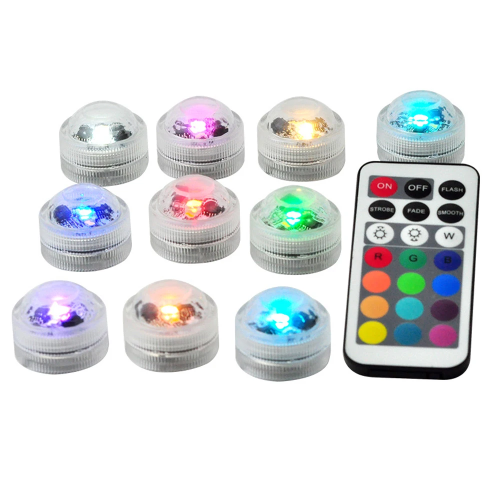 Водонепроницаемый погружной светодиодный чайный светильник RGB аквариумный Пруд