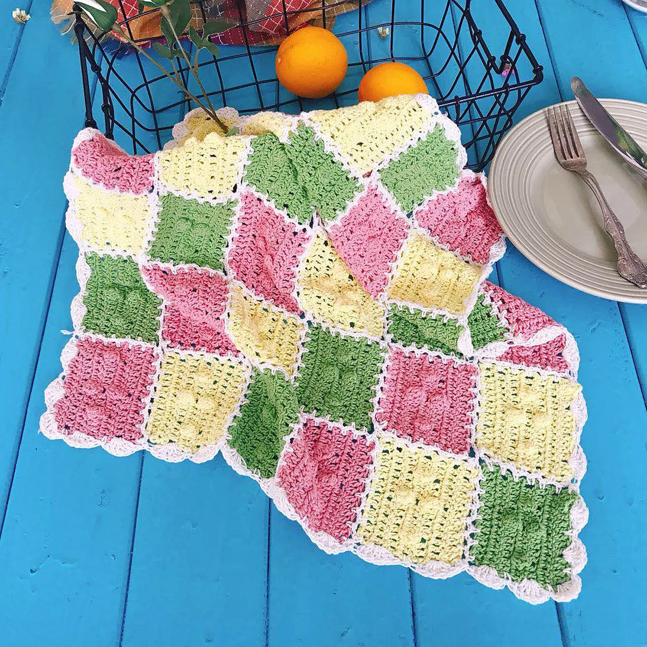 

Special foreign trade Japanese rural color hand crochet hook plate tablecloth multi-purpose cover towel sofa armrest towel