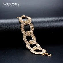 Рейчел Виши новые модные золотые цветные браслеты для женщин Роскошные белые камни циркониевое свадебное Ювелирное Украшение браслет RV-BS-SH0136