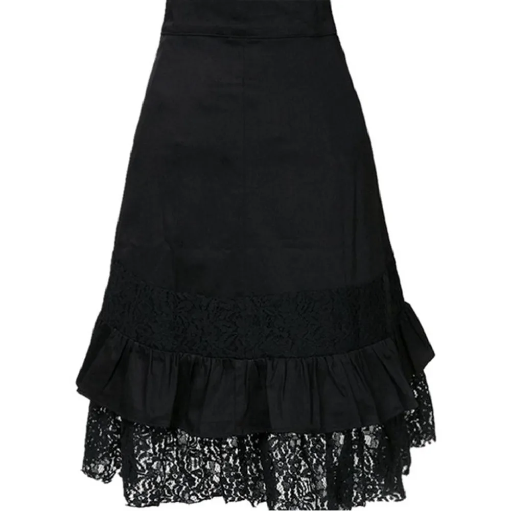 Женская юбка, женская одежда в стиле стимпанк, вечерние, Клубная одежда, панк, готика, Ретро стиль, черные кружевные юбки, Mar28, Прямая поставка