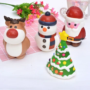 

Kids Funny Squishy Toys Christmas Tree Elk Snowman Elastic PU Stress Relief Anti Stress Squeeze Toy Phone Strap Decor Gifts