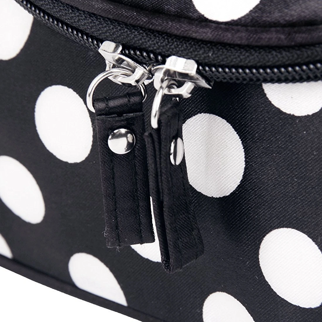 Черная молния косметичка несессер Make up Bag руки сумка с Dot Шаблоны|Косметички| |