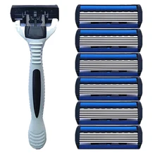 6 бритв+ 1 бритвенный станок, лучшее бритье для мужчин, бритвенные лезвия для мужчин, бритвенный стандарт, Соединенные Штаты, Российская Федерация