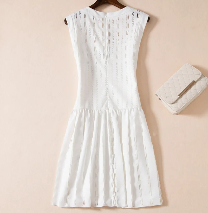 white cutwork dress