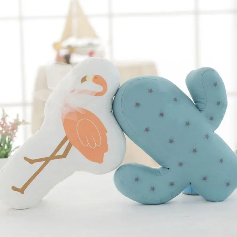 Kids Lovely Cactus Flamingo Pillow Plush Cartoon Cushion Baby Soft Toys Cute Bed Animal Plants Stuffed Sofa Comfortable Toy Doll (6)