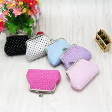 Ulrica 2016 Hot Sale Cheap Price Cute Women Ladies Small Mini Coin Purse Dots Print Hasp Wallet Card Holder Girls Handbag Bag