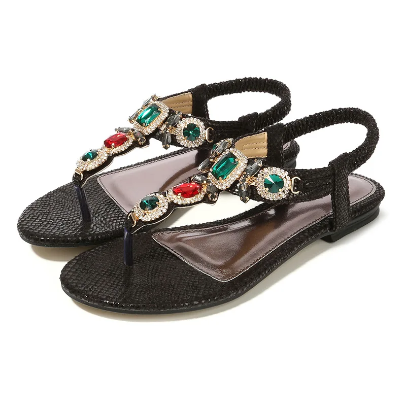 Women sandals 2019 new Flats Sandals Women Summer Women Shoes Bohemia Style Flip Flops Beach Shoes Women's beach slipper 35-45
