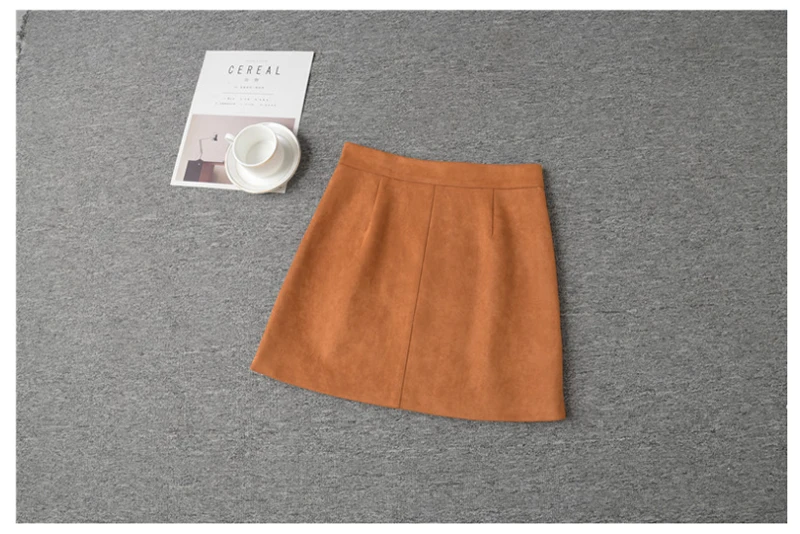 New Autumn And Winter Plus Velvet Women Skirt Front Zipper Short Leather High Waist Women Skirt Club Winter Casual Skirt D8A134 (15)