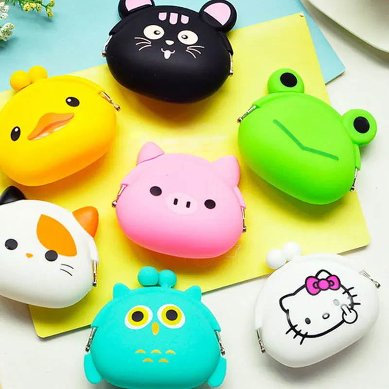  DUDINI Animals Girls Silicone Small Mini Coin Purse Change Wallet Purse Women Key Wallet Coin Bag Children Kids Gifts 