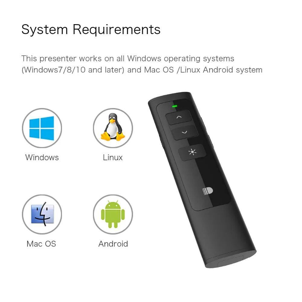 Doosl перезаряжаемый 2,4 ГГц беспроводной ведущий, презентация Powerpoint пульт дистанционного управления с лазерной указкой
