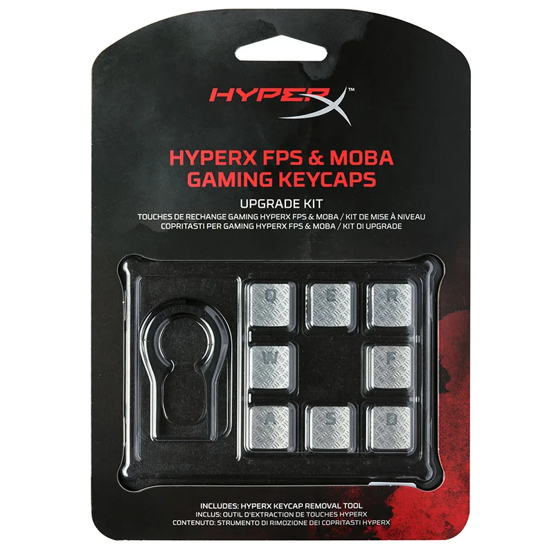 HyperX FPS MOBA Gaming Keycaps текстурированные для тактильного захвата и с покрытием для долговечных брелоков для FPS и MOBA setups - Цвет: Серебристый