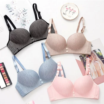 

Roseheart Women Fashion Black Pink Bralette Wireless One-Piece Bras Padded Female Active Bra Underwear Cup A B Padded Push Up