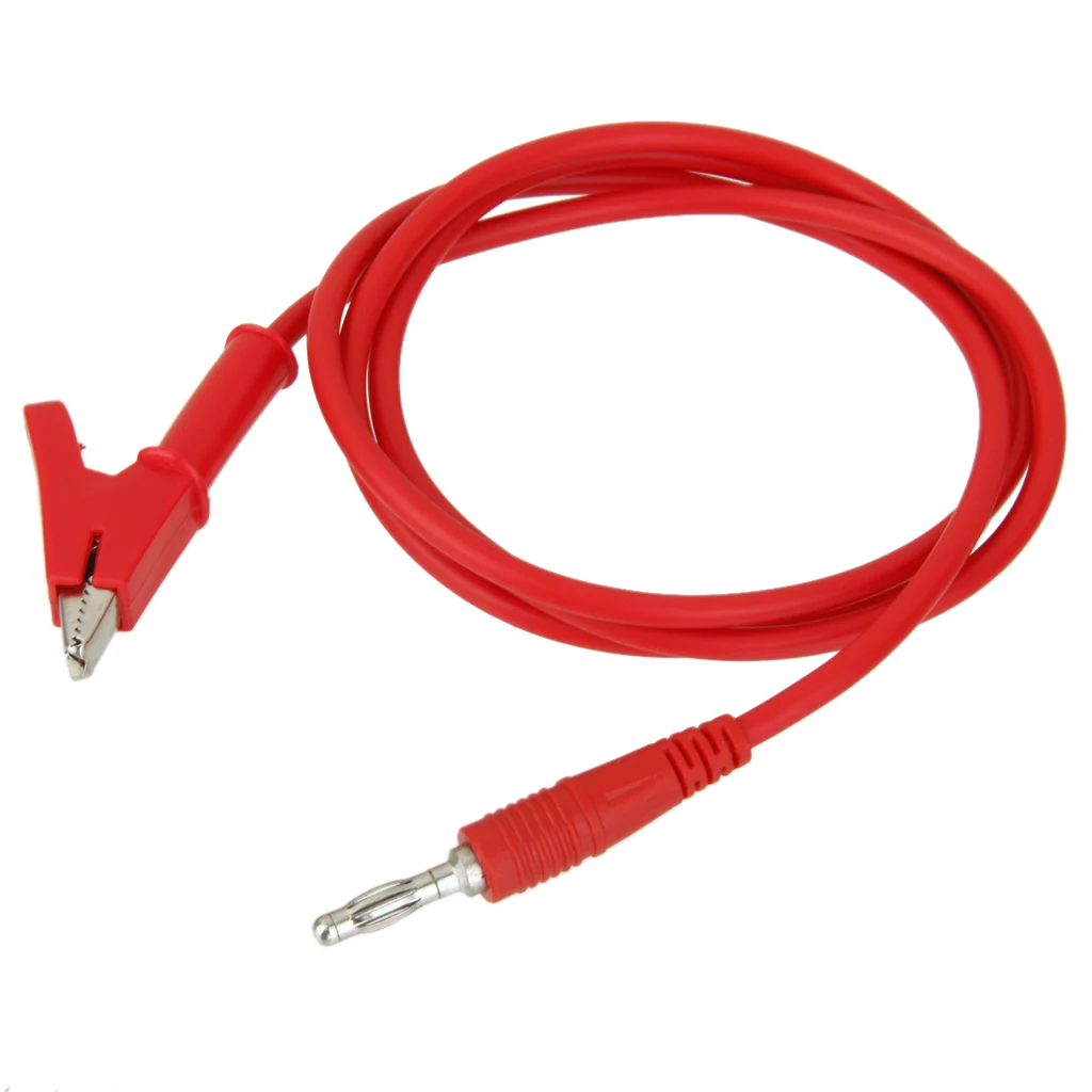 MagiDeal 10 Pieces 15A 4mm Banana Plug to Alligator Clip Clamp Test Probe Cable Lead