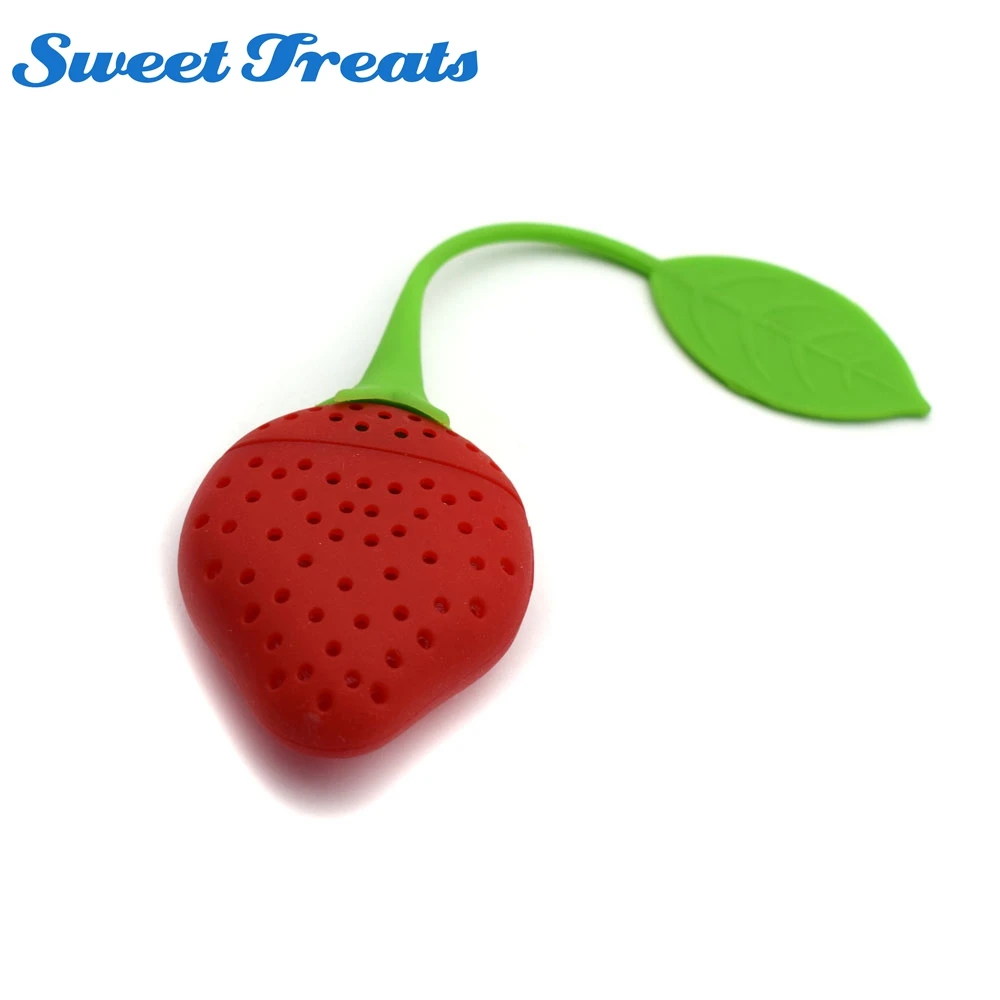 

Sweettreats 1 PCS Cute silicone strawberry for tea bag hanging Tea infuser tea strainers filter tea tools