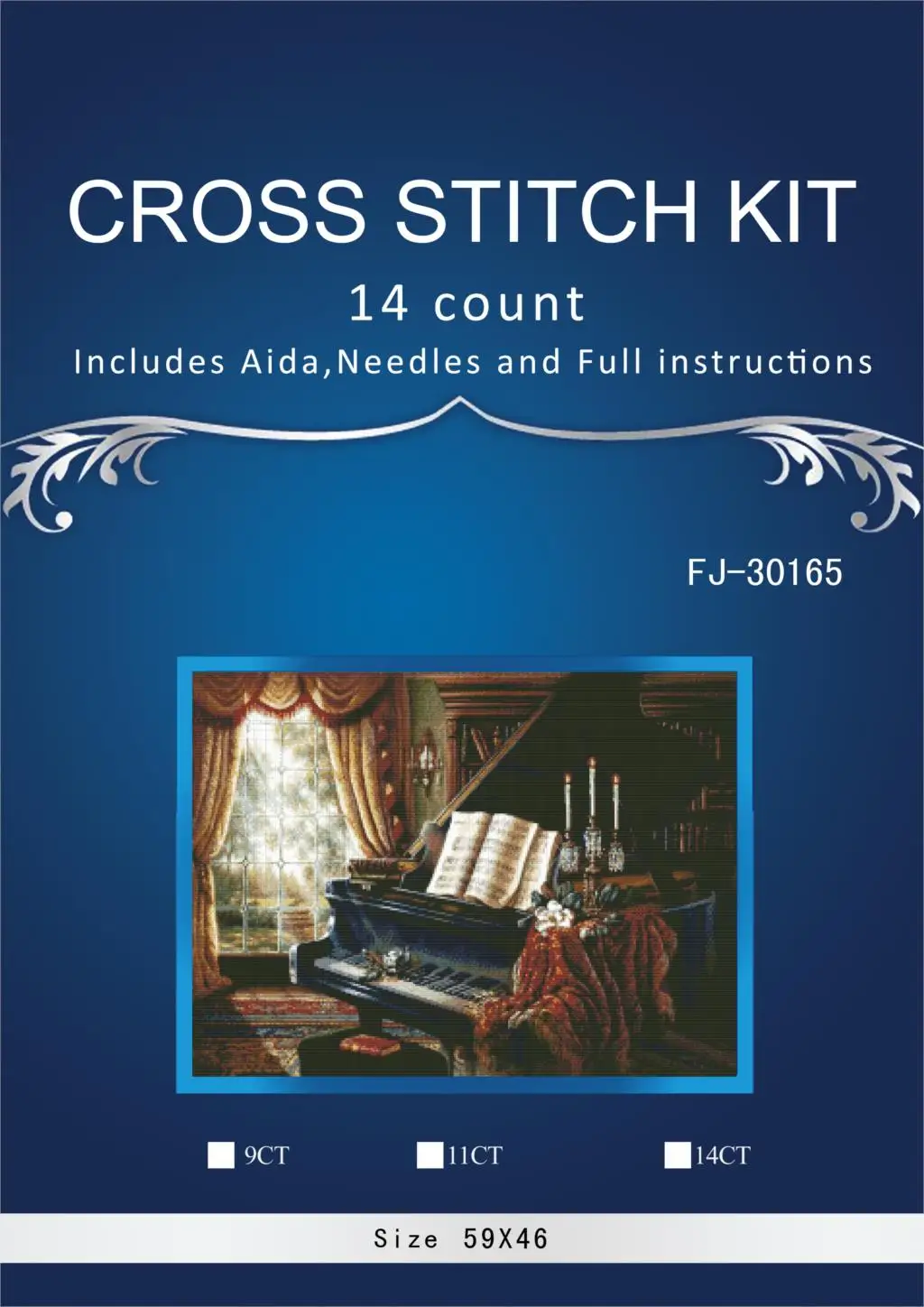 

59-44 Needlework Craft Full Embroidery DIY French DMC Quality Counted Cross Stitch Kit 14 ct Piano