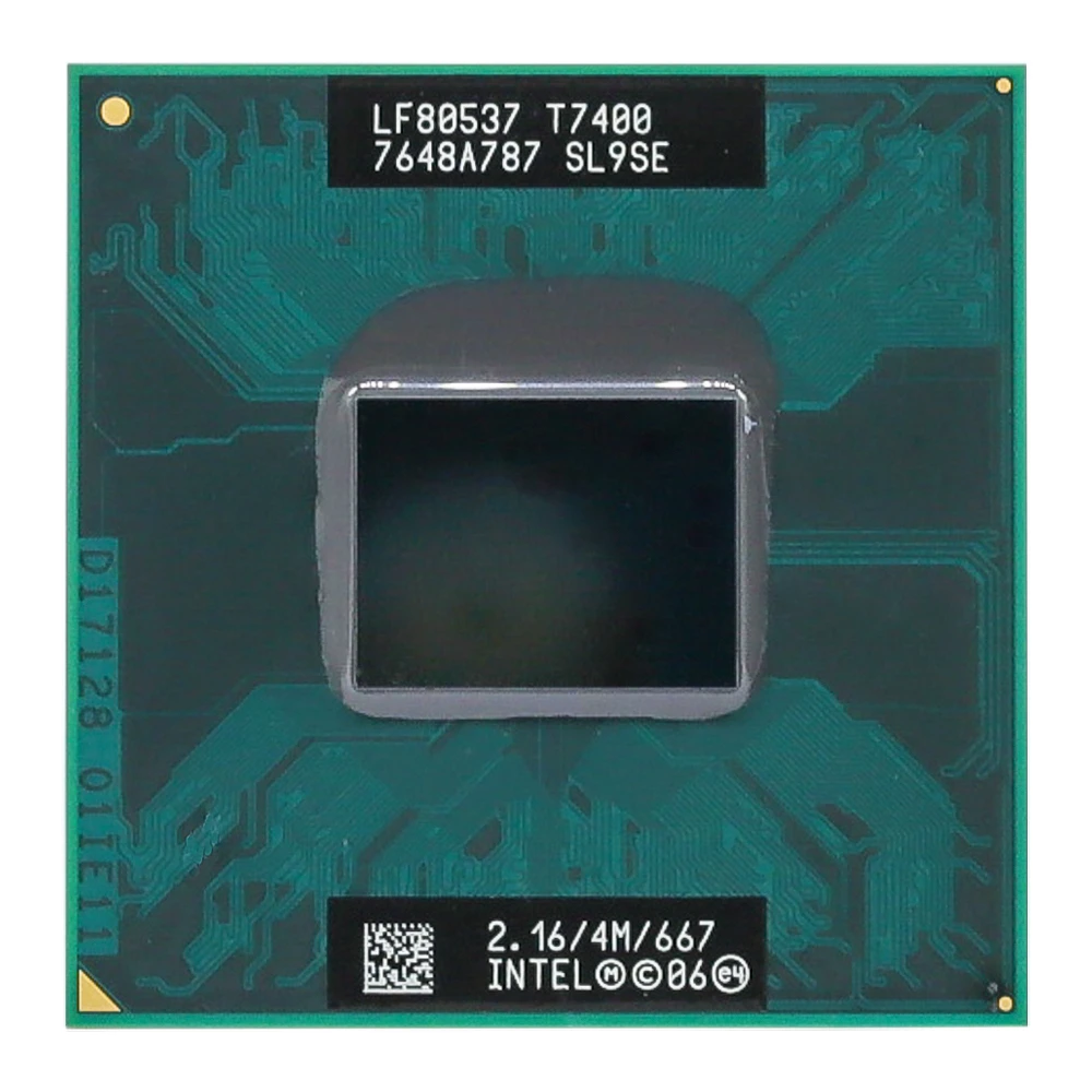 Intel CPU laptop Core 2 Duo T7400 CPU 4M (Socket 479 Cache/2.16GHz/667/Dual-Core) Laptop processor cpu for gaming pc