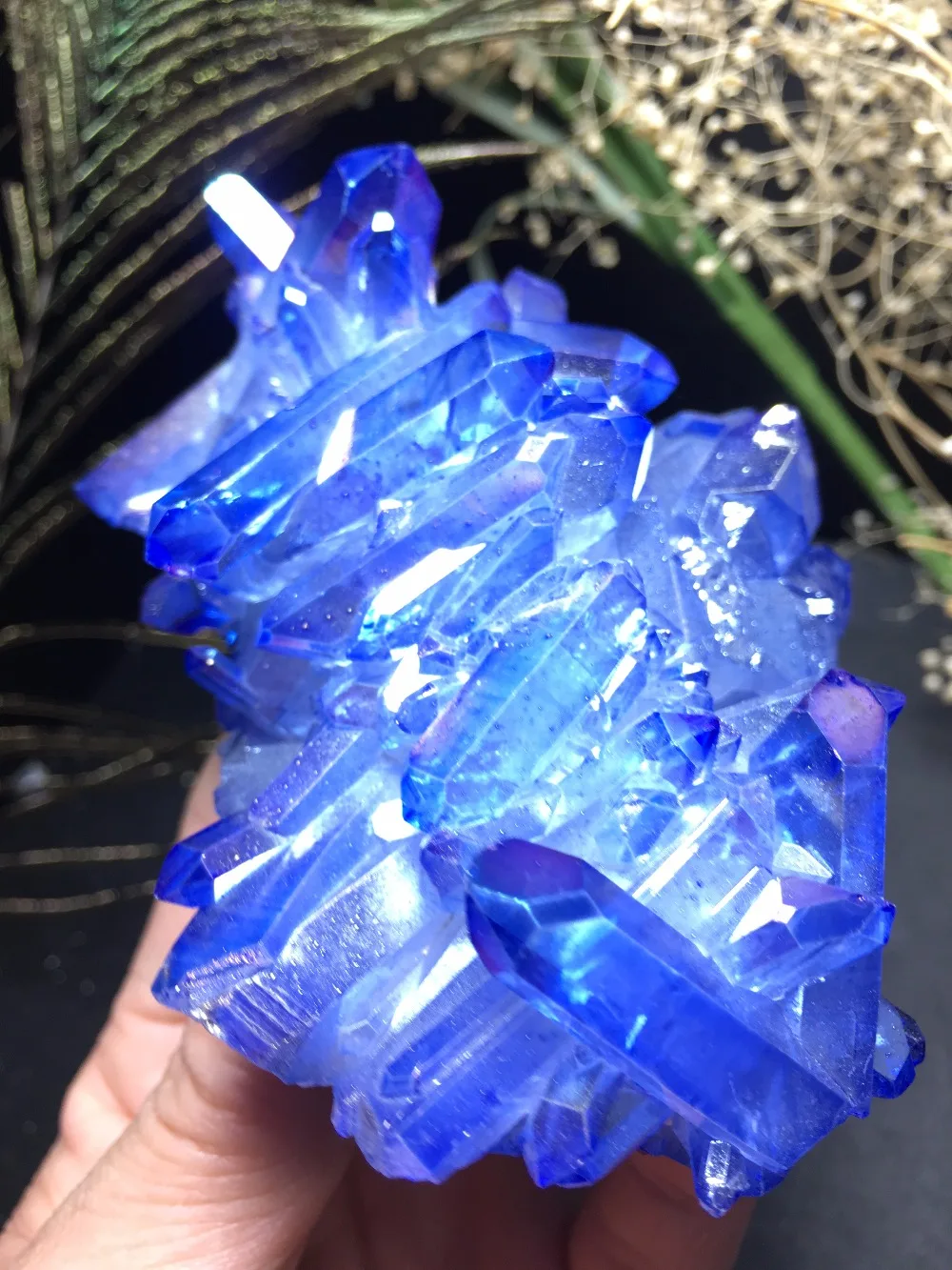 

PRETTY Aura Quartz Crystal Bismuth Titanium Silicon Clusters SPECIMEN