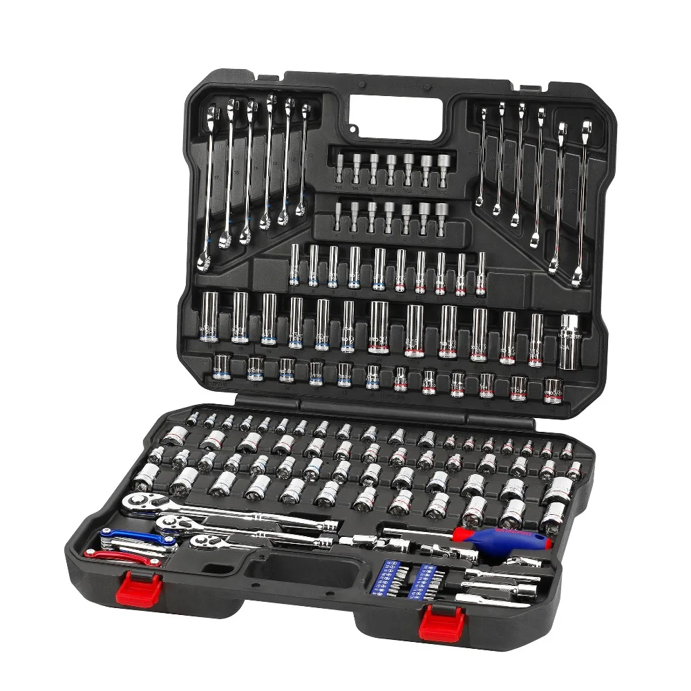 WORKPRO 164PC Socket Set Mechanics Car Repair Tool Sets SAE Wrenches Screwdrivers Ratchet Combination Tool Kits WORKPRO 164PC Socket Set Mechanics Car Repair Tool Sets SAE Wrenches Screwdrivers Ratchet Combination Tool Kits