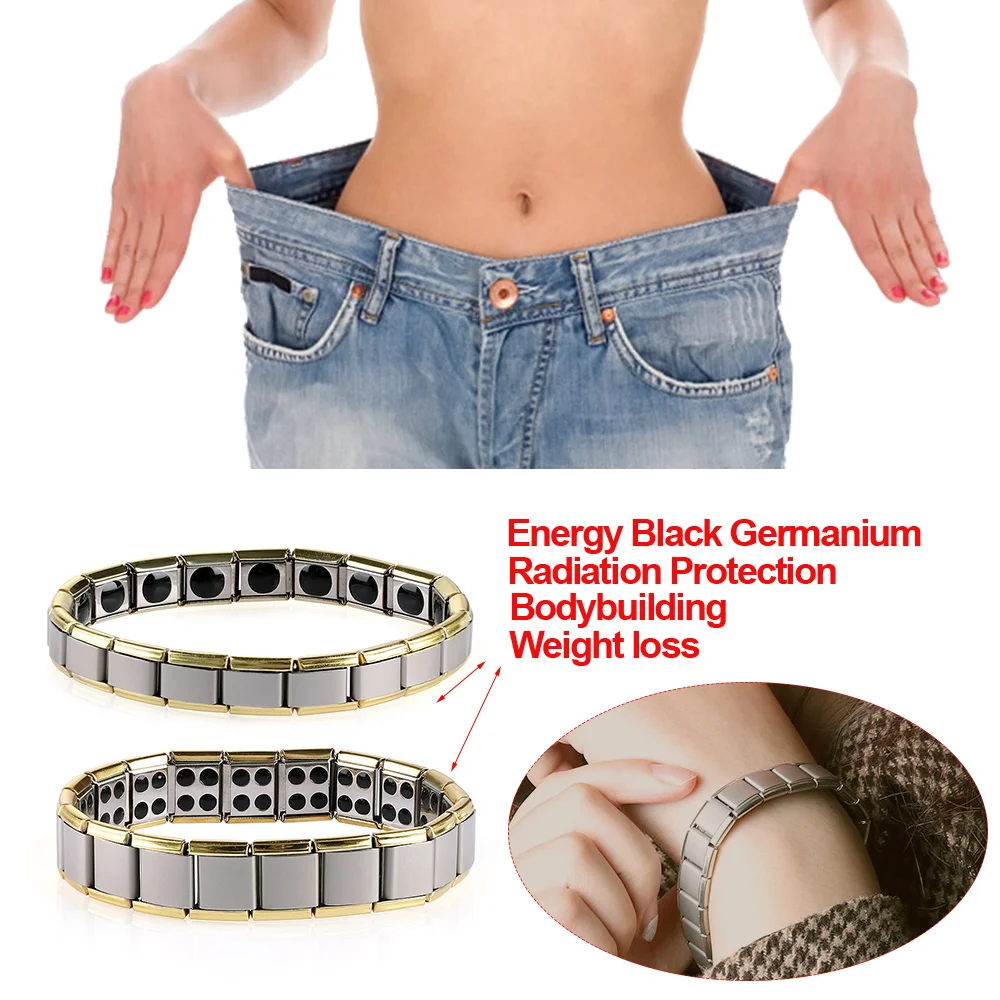 

Titanium Steel Magnetic Bracelets Stretch Bangle For Weight Loss Slimming Couple Germanium Acupoint Massage Health Care Jewelry