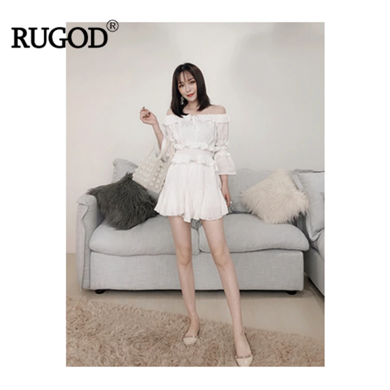RUGOD женский новый летний комплект из двух предметов блузка и юбка с вырезом