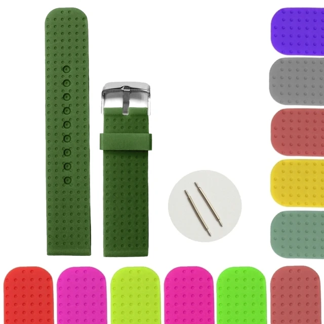 22mm Dark Forest Green Color Silicone Jelly Rubber Las Men Watch 22mm Dark Forest Green Color Silicone Jelly Rubber Las Men Watch Band Strap Wb1074u22jb