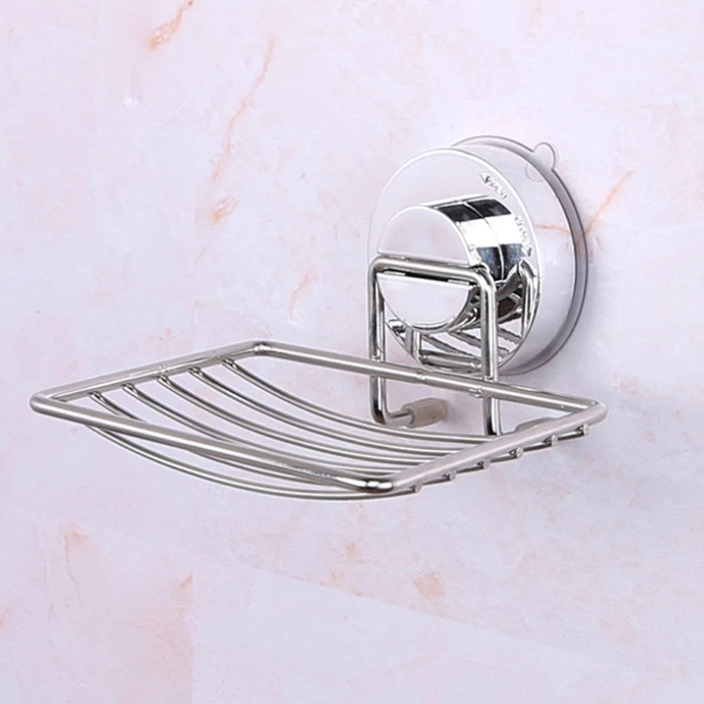 

Stainless Steel Strong Suction Cup Wall Soap Holder Dish Basket Hanging Rack Holder Bathroom Shower Kitchen Accessories Sets