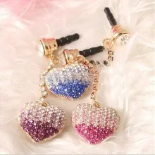 Переходная цветная Алмазная Милая Пылезащитная заглушка для телефона с сердечком персика, штекер для наушников для Iphone для Andriod