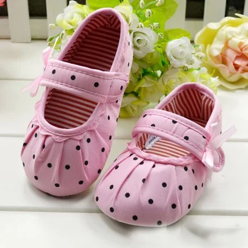 

Fashion Baby Children's Girls First Walkers Polka Dot Prewalker Toddler Infant Soft Shoes 0-1Y Size 1 2 3