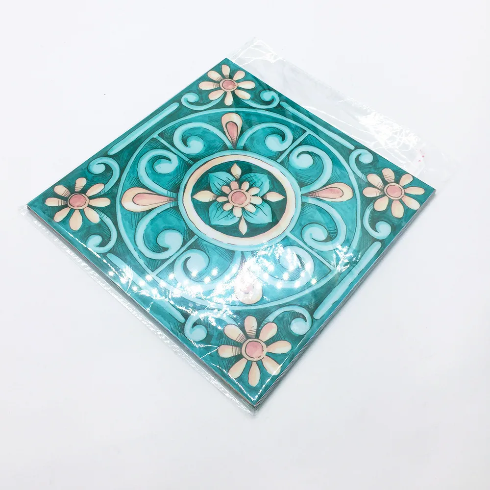 10pcs/set 15/20cm DIY Italy Style Mosaic Wall Stickers Waist Line Kitchen Adhesive Bathroom Toilet Waterproof PVC Wall Sticker