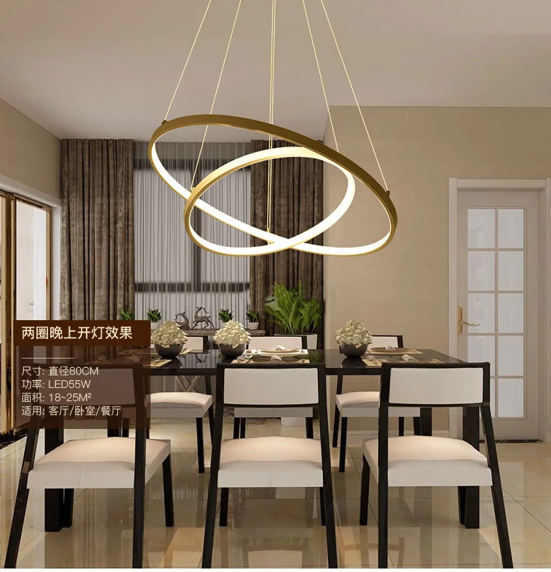 

Personality Chandeliers Circular Ring Chandelier lamp Acrylic LED Lights round fixtures for living room bedroom lamp
